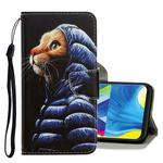 For Galaxy A20e 3D Colored Drawing Horizontal Flip PU Leather Case with Holder & Card Slots & Wallet(Down Jacket Cat)
