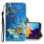 For Galaxy A50 3D Colored Drawing Horizontal Flip PU Leather Case with Holder & Card Slots & Wallet(Jade Butterfly)