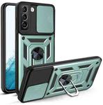 For Samaung Galaxy S22 5G Sliding Camera Cover Design TPU+PC Protective Case(Dark Green)