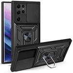 For Samaung Galaxy S22 Ultra 5G Sliding Camera Cover Design TPU+PC Protective Case(Black)