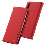 For Galaxy A70 LC.IMEEKE LC-002 Series Skin Hand Feeling PU + TPU Horizontal Flip Leather Case with Holder & Card Slot & Wallet(Red)