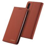 For Galaxy A50 LC.IMEEKE LC-002 Series Skin Hand Feeling PU + TPU Horizontal Flip Leather Case with Holder & Card Slot & Wallet(Brown)