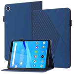 For Lenovo Tab M8 HD 8505X Rhombus Skin Feel Horizontal Flip Tablet Leather Case with Card Slots & Holder(Blue)