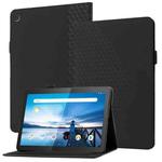 For Lenovo Tab M10 TB-X505F/X605F Rhombus Skin Feel Horizontal Flip Tablet Leather Case with Card Slots & Holder(Black)