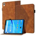 For Lenovo Tab M10 2nd TB-X306F/X306X Rhombus Skin Feel Horizontal Flip Tablet Leather Case with Card Slots & Holder(Brown)