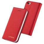 For iPhone 5 / 5s / SE LC.IMEEKE LC-002 Series Skin Hand Feeling PU + TPU Horizontal Flip Leather Case with Holder & Card Slot & Wallet(Red)