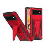 For Google Pixel 6 Super V Armor PC + TPU Shockproof Case with Holder(Red)