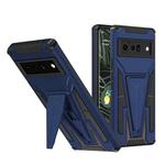 For Google Pixel 6 Pro Super V Armor PC + TPU Shockproof Case with Holder(Navy Blue)