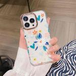 For iPhone 12 Pro Max Glitter Powder Electroplating Flower Shockproof Phone Case(Flower S6)