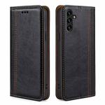For Samsung Galaxy A13 5G Grid Texture Magnetic PU + TPU Horizontal Flip Leather Case with Holder & Card Slot(Black)