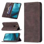 For OPPO A7 Magnetic RFID Blocking Anti-Theft Leather Case with Holder & Card Slots & Wallet(Brown)