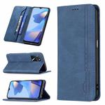 For OPPO A16/A16S/A54S/A55 5G/A53S 5G Magnetic RFID Blocking Anti-Theft Leather Case with Holder & Card Slots & Wallet(Blue)