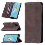 For OPPO A54 4G Magnetic RFID Blocking Anti-Theft Leather Case with Holder & Card Slots & Wallet(Brown)