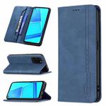 For OPPO A92 / A72 / A52 Magnetic RFID Blocking Anti-Theft Leather Case with Holder & Card Slots & Wallet(Blue)