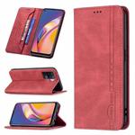 For OPPO A94 4G / Reno5 / F19 Pro Magnetic RFID Blocking Anti-Theft Leather Case with Holder & Card Slots & Wallet(Red)