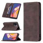 For OPPO A94 4G / Reno5 / F19 Pro Magnetic RFID Blocking Anti-Theft Leather Case with Holder & Card Slots & Wallet(Brown)