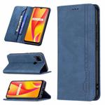 For OPPO Realme C15 / C12 / C25 Magnetic RFID Blocking Anti-Theft Leather Case with Holder & Card Slots & Wallet(Blue)