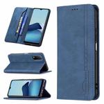 For vivo Y20 Magnetic RFID Blocking Anti-Theft Leather Case with Holder & Card Slots & Wallet(Blue)