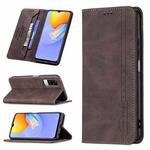 For vivo Y51 2020 / Y51a / Y51s Magnetic RFID Blocking Anti-Theft Leather Case with Holder & Card Slots & Wallet(Brown)