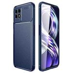 For OPPO Realme 8i Carbon Fiber Texture Shockproof TPU Case(Blue)