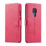For Huawei Mate 20 LC.IMEEKE Calf Texture Horizontal Flip Leather Case, with Holder & Card Slots & Wallet(Rose Red)