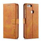 For Huawei P smart /Enjoy 7S LC.IMEEKE Calf Texture Horizontal Flip Leather Case, with Holder & Card Slots & Wallet(Yellow)