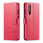 For Huawei P30 LC.IMEEKE Calf Texture Horizontal Flip Leather Case, with Holder & Card Slots & Wallet(Rose Red)