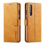 For Huawei P30 LC.IMEEKE Calf Texture Horizontal Flip Leather Case, with Holder & Card Slots & Wallet(Yellow)