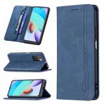 For Xiaomi Redmi 10 Magnetic RFID Blocking Anti-Theft Leather Case with Holder & Card Slots & Wallet(Blue)