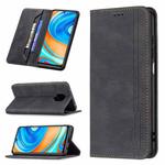 For Xiaomi Redmi Note 9 Pro Max/Note 9 Pro/Note 9S Magnetic RFID Blocking Anti-Theft Leather Case with Holder & Card Slots & Wallet(Black)