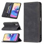 For Xiaomi Poco M3 Pro/Redmi Note 10 5G/Note 10T 5G Magnetic RFID Blocking Anti-Theft Leather Case with Holder & Card Slots & Wallet(Black)