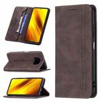 For Xiaomi Poco X3 / X3 NFC Magnetic RFID Blocking Anti-Theft Leather Case with Holder & Card Slots & Wallet(Brown)