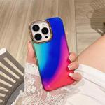 For iPhone 13 Pro Glitter Powder Electroplating Smudge Gradient Shockproof Phone Case (Blue Red J4)