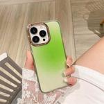 For iPhone 13 Pro Glitter Powder Electroplating Smudge Gradient Shockproof Phone Case (Gradient Green J8)