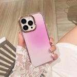 For iPhone 13 Pro Max Glitter Powder Electroplating Smudge Gradient Shockproof Phone Case (Gradient Pink J7)