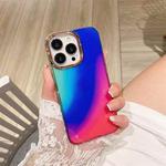 For iPhone 11 Glitter Powder Electroplating Smudge Gradient Shockproof Phone Case (Blue Red J4)