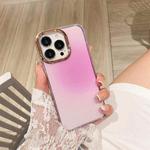 For iPhone 11 Pro Max Glitter Powder Electroplating Smudge Gradient Shockproof Phone Case (Gradient Pink J7)
