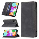 For Samsung Galaxy A41 Magnetic RFID Blocking Anti-Theft Leather Case with Holder & Card Slots & Wallet(Black)
