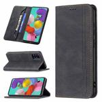 For Samsung Galaxy A51 Magnetic RFID Blocking Anti-Theft Leather Case with Holder & Card Slots & Wallet(Black)