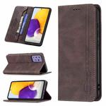 For Samsung Galaxy A72 5G / 4G Magnetic RFID Blocking Anti-Theft Leather Case with Holder & Card Slots & Wallet(Brown)