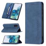 For Samsung Galaxy S20+ Magnetic RFID Blocking Anti-Theft Leather Case with Holder & Card Slots & Wallet(Blue)
