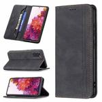 For Samsung Galaxy S20 FE Magnetic RFID Blocking Anti-Theft Leather Case with Holder & Card Slots & Wallet(Black)