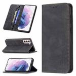 For Samsung Galaxy S21+ 5G Magnetic RFID Blocking Anti-Theft Leather Case with Holder & Card Slots & Wallet(Black)