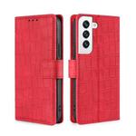 For Samsung Galaxy S22+ 5G Skin Feel Crocodile Texture Magnetic Clasp Horizontal Flip PU Case with Holder & Card Slots & Wallet(Red)