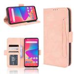 For BLU G91 Skin Feel Calf Pattern Horizontal Flip Leather Case with Holder & Card Slots & Photo Frame(Pink)