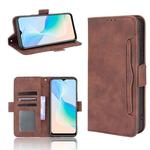 For vivo Y33S / Y21 / Y21S Skin Feel Calf Pattern Horizontal Flip Leather Case with Holder & Card Slots & Photo Frame(Brown)