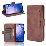 For Sharp Aquos Zero6 Skin Feel Calf Pattern Horizontal Flip Leather Case with Holder & Card Slots & Photo Frame(Brown)