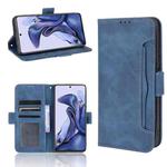 For Xiaomi 11T / 11T Pro Skin Feel Calf Pattern Horizontal Flip Leather Case with Holder & Card Slots & Photo Frame(Blue)