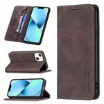 For iPhone 13 mini Magnetic RFID Blocking Anti-Theft Leather Case with Holder & Card Slots & Wallet (Brown)