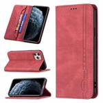 For iPhone 11 Pro Magnetic RFID Blocking Anti-Theft Leather Case with Holder & Card Slots & Wallet (Red)